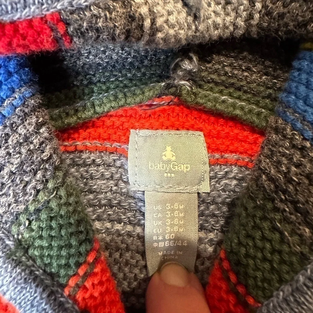 Baby Gap Striped Bear Ear Sweater - Picture 3 of 6